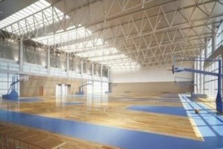 Palmo claro del diseño del gimnasio de la estructura de acero para la cancha de básquet interior