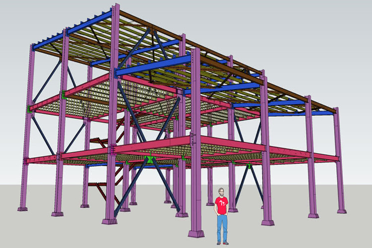 Estructura de acero prefabricada del diseño de Ecomonic para el taller de producción